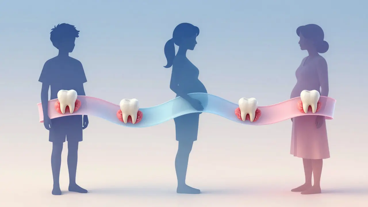 Vliv puberty, těhotenství a menopauzy na zdraví zubů
