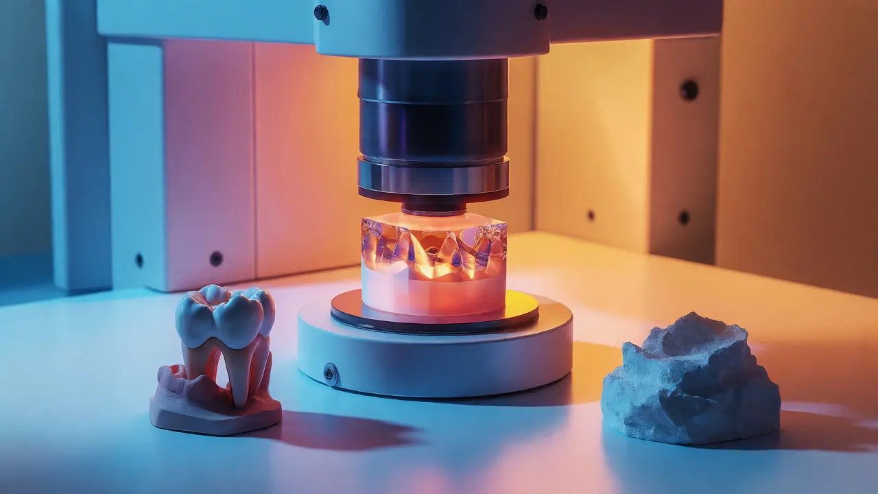 Výroba kompozitního inlaye v laboratoři pod tlakem