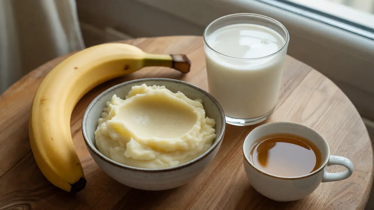 Míchané brambory a jogurt připravené k jídlu po extrakci